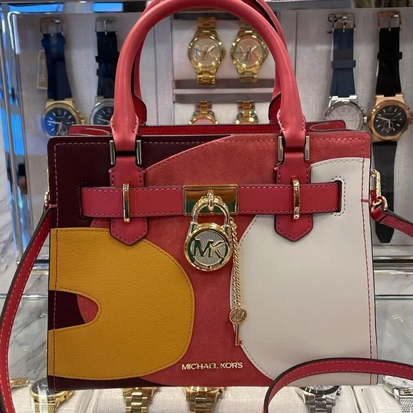 MICHAEL KORS Hamilton Small Two-Tone Satchel
COLOR LIGHT BERRY SHERBET MULTI
NWT - Picture 12 of 16